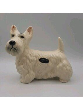 Vintage Coppercraft Ceramic White Scottish Terrier Scottie Dog Collectible